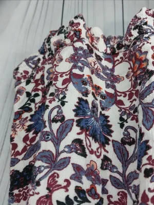 American Eagle Boho Floral Festival Hippie Peasant Concert Smocked Waist Romper thumbnail 4