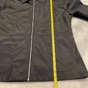 Renee Raquel Black Zipper PU Jacket, Large thumbnail 7