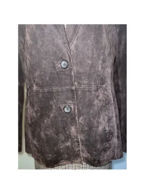 Dark Chocolate Suede 100% Genuine Leather Blazer 10 Espresso thumbnail 9