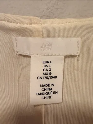 H&M Sequin V-Neck Bodysuit in Cream thumbnail 4