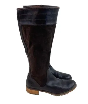 Timberland Knee High Brown Mixed Leather Boots Womens US Sz 7 Zip Casual Winter thumbnail 3