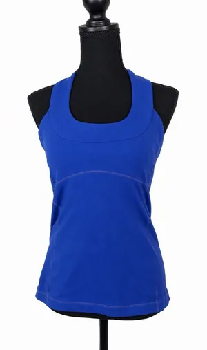 LULULEMON Scoop Neck Tank Top Activewear Blue Womens Size 8 Built In Bra thumbnail 1