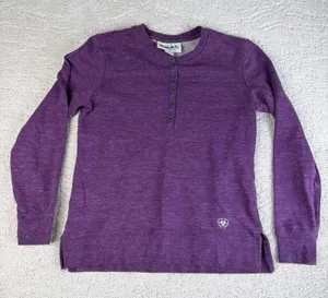 Women's Ariat Size Medium Henley Long Sleeve Pullover Sweatshirt thumbnail 1