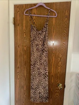 Kirious Los Angeles Leopard Print Dress Stretch Bodycon Adjustable Braid Straps thumbnail 3