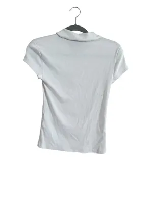 Women's J.Crew Ribbed Short Sleeve Polo Shirt White Size S thumbnail 3