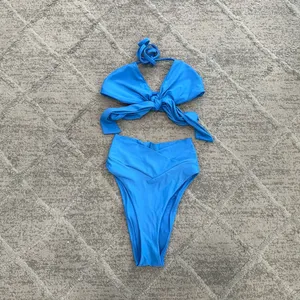 Aerie Wrap Halter Top & Crossover Bikini Bottom Set thumbnail 3