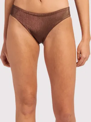 Nuuds Women's Shimmery Brown Low rise Bikini Bottoms Size M thumbnail 1