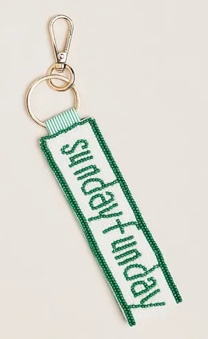 ANTHROPOLOGIE Beaded Bag Charm - White thumbnail 1