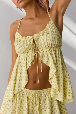 Urban Outfitters Out From Under Hydra Tie-Front Flyaway Cami thumbnail 2