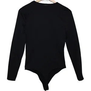 Women Abercrombie & Fitch Soft AF Black Nylon V-Neck Long Sleeve Bodysuit Size M thumbnail 2