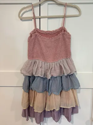 Storia Pink Smocked Tiered Ruffle Mini Dress thumbnail 2