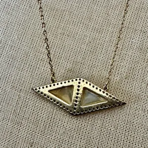 Anthropologie mother-of-pearl and rhinestone geometric necklace by Perry thumbnail 7