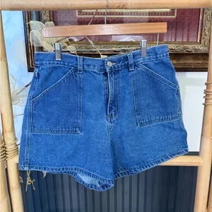 Vintage Too Hot Y2K Denim Utility Shorts High Rise Blue Size 12💛🍄 thumbnail 6
