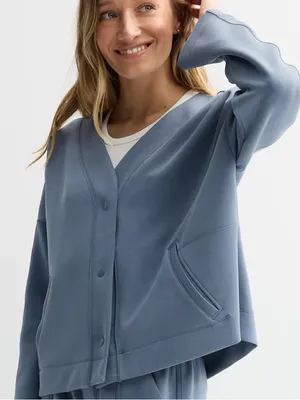 NEW FLX Small Solace Snap Front Cardigan V Neck Sweatshirt NWT thumbnail 1
