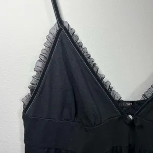 Victoria’s Secret Nightie Lingerie Slip Dress Black Lace Trim Cotton Soft Medium thumbnail 3