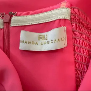 Amanda Uprichard Silk Strapless Maxi Dress Size Medium Hot Pink EUC‎ thumbnail 5