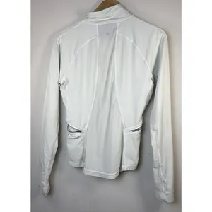 Lululemon women's 10 Run Dash Pullover Quarter Zip White Mesh Pockets athletic thumbnail 7