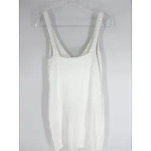 Misscosy White Fuzzy Knit Nightgown V-Neck Tie Front Sleeveless Size 8 thumbnail 2