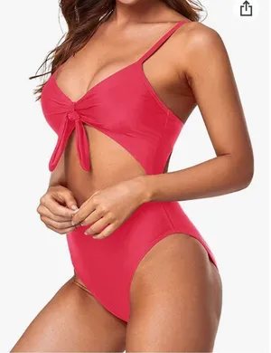 Tempt Me Sexy Cutout Swimsuit for Women High Cut Monokini Tie Knot Front Bathing Suit thumbnail 5