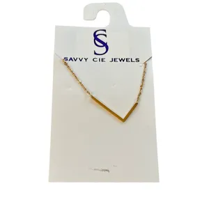 Savvy Cie Jewels 14K Gold Plated Initial Pendant Necklace with Gift Box thumbnail 2