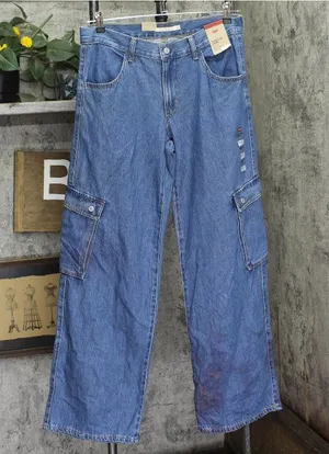 Levi's Womens Superlow Loose Snap Zip Fly Jeans 94417325 All Over Blue 29X32 thumbnail 1
