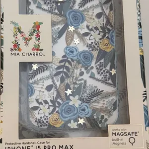 Floral nwt iPhone 15 Pro Max Case with MagSafe - Blue and Yellow thumbnail 2