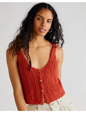 Free People We The Free Care FP Crochet Stanley Vest Size Small thumbnail 1