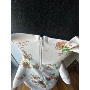 ASOS Floral Ruffle Cold Shoulder Peplum Midi Dress Size 6 Romantic Chic thumbnail 4