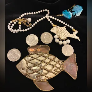 Vintage Whimsical Ocean Treasures: A Collection of Artisan Fish Jewelry thumbnail 5