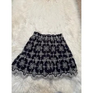 Skies Are Blue Women's Size Medium Petite Prudence Embroidered Ruffle Hem Skirt thumbnail 3