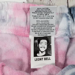 Cross‎ Colours Pink Grey Tie Dye Sweat Shorts Leont Bell Missing Size M thumbnail 5