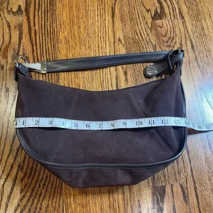 Anne Klein Brown Suede Leather Shoulder Bag thumbnail 2