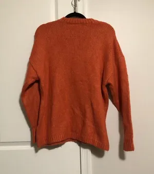 NEW Cotton Emporium Orange Cozy Knit Pullover Sweater Size Large thumbnail 2
