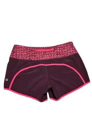 Lululemon Run Times Shorts Bordeaux Drama and Bon Bon Mountain Peaks size 4 thumbnail 3