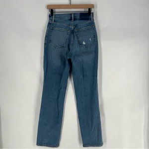 Abercrombie Curve‎ Love The 90s Straight Ultra High Rise Crisscross Waist Jean Size 2 thumbnail 9
