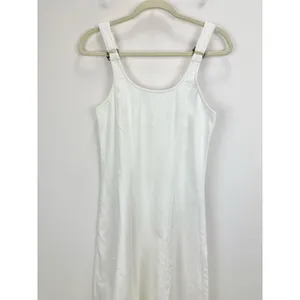 Madewell Denim Scoopneck Midi Dress Pure White Wash A Line Minimalist Small NWT thumbnail 8