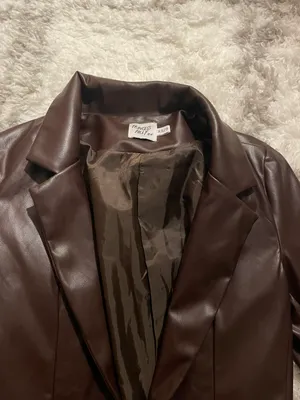 Princess Polly brown faux leather jacket thumbnail 2