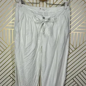 House of Harlow 1960‎ White Cropped Drawstring Pants Size US Small thumbnail 2