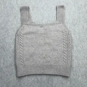 Cotton Emporium Sweater Vest Womens S Cable Knit Tan Preppy Coquette Academia thumbnail 2