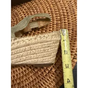 Clarks Artisan Petrina Gaia Sage Green Metallic‎ Espadrille Wedge Sandals 8.5M thumbnail 8
