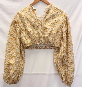 Significant Other Puffed-Sleeve‎ Floral Blouse US 4 Casual Boho Fall Flower thumbnail 5