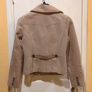 Kenneth Cole Leather Jacket Beige Size M thumbnail 8