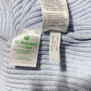 J Crew Cotton V-Neck Vented Hem Tunic Sweater AV009 Light Blue Size Medium thumbnail 14