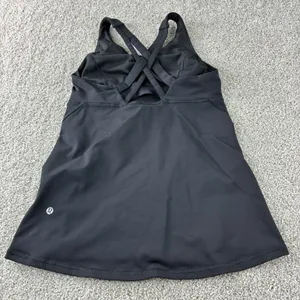 Lululemon Black Workout Active Athletic Cross Back Tank Top Athelisure‎ Gorepore thumbnail 2