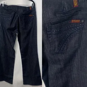 7 for all mankind embellished dojo boot cut equestrian‎ jeans size 30 western thumbnail 2