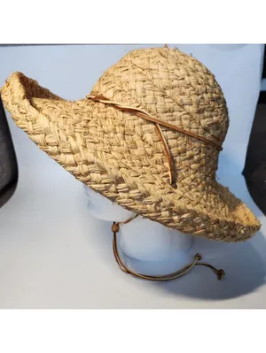 S.F. Green San Francisco Sun Hat Beige Woven Straw Hat Vintage California thumbnail 3