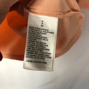 Daily Ritual Peach‎ Orange Supima Cotton V-Neck 3/4 Sleeve Long Sleeve S thumbnail 7