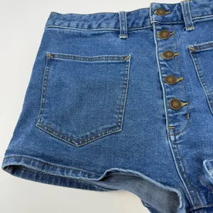 Free People Bridgette Button Front Denim Shorts 30 Long Western Festival Girly thumbnail 4