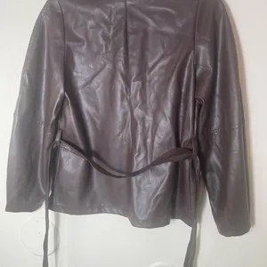 Banana Republic brown vegan leather jacket thumbnail 3