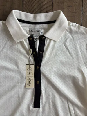 Sport Haley Women's White Polo with Black Contrast Placket thumbnail 3